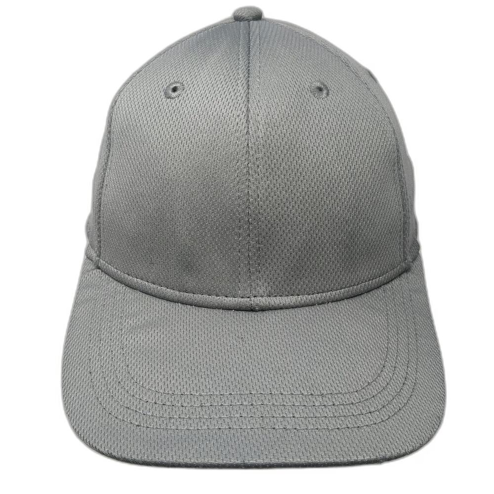 Athletic Works Baseball Cap Gray Size M Solid Blank Fitted Mesh Performance Hat